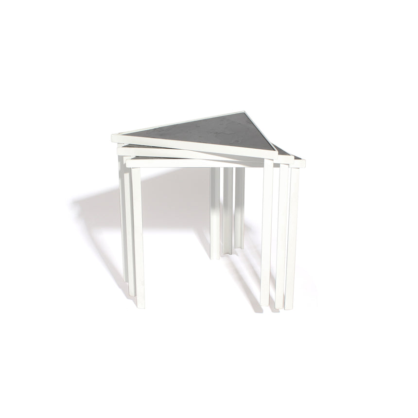 Slate Rectangle Nesting Tables With Black Frame