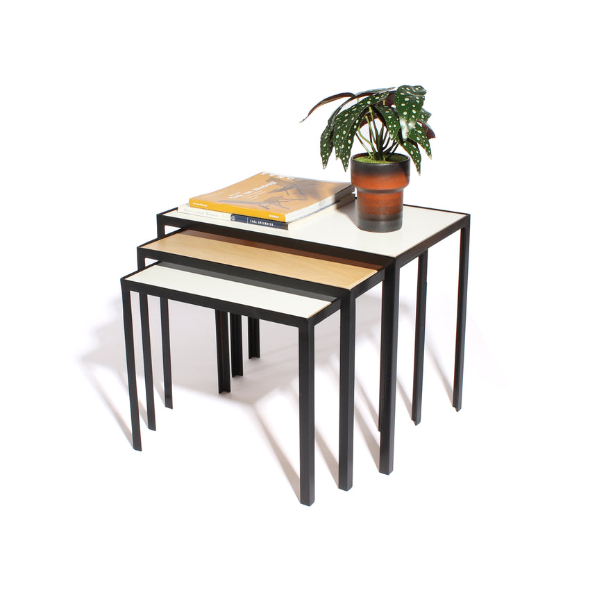 Reversible Birch + Formica Nesting Tables