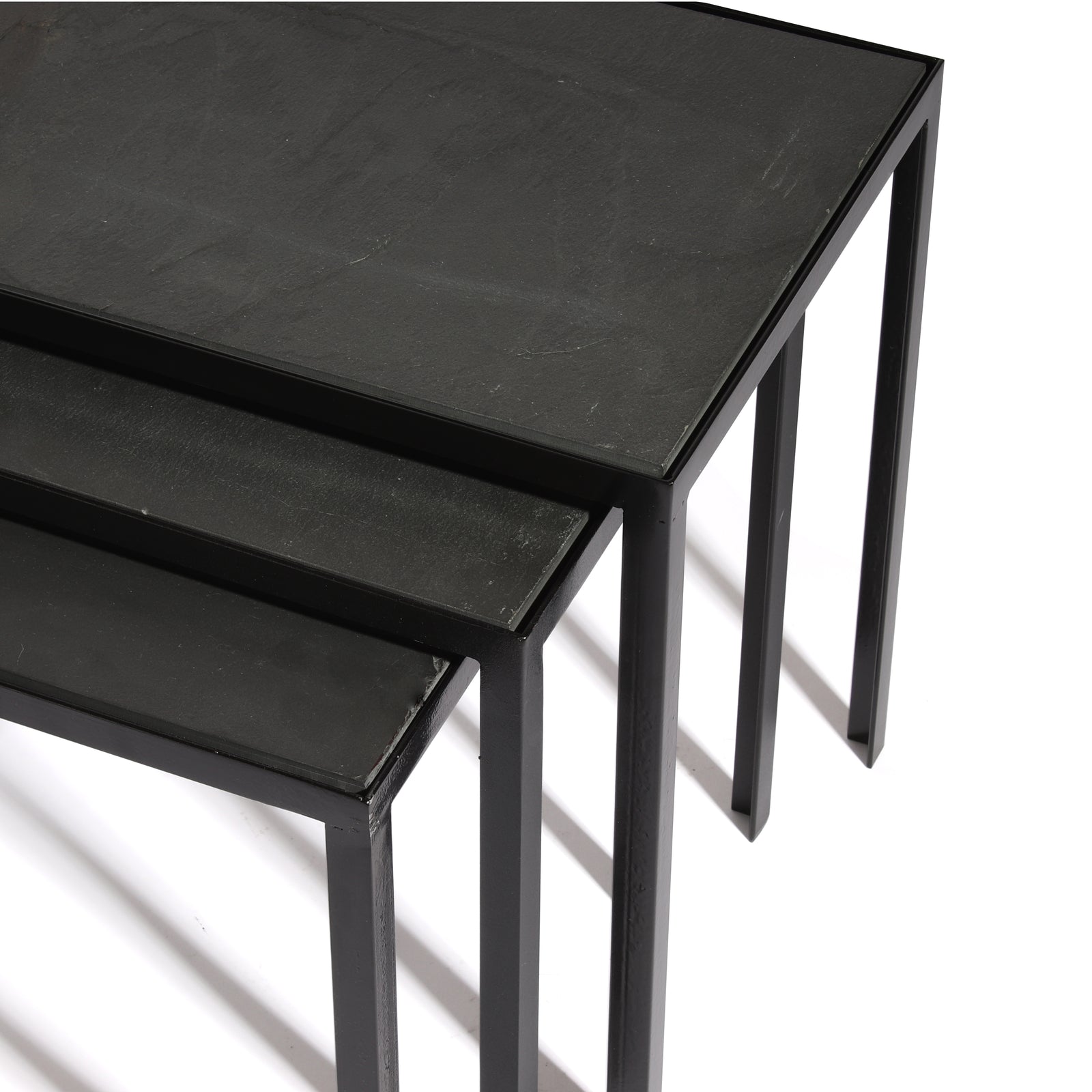 Slate Rectangle Nesting Tables With Black Frame NewMade LA